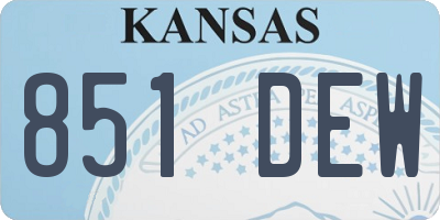 KS license plate 851DEW