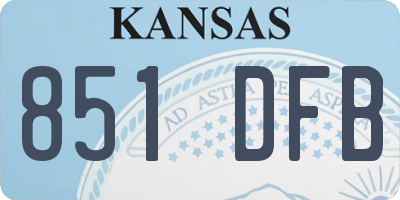 KS license plate 851DFB