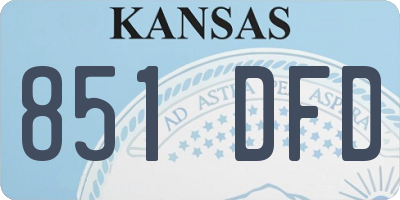 KS license plate 851DFD
