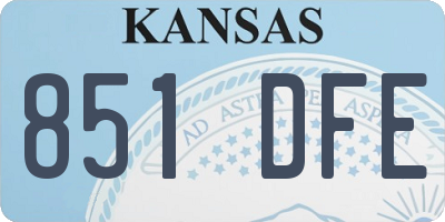 KS license plate 851DFE