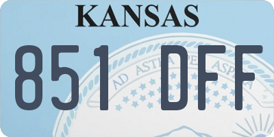 KS license plate 851DFF