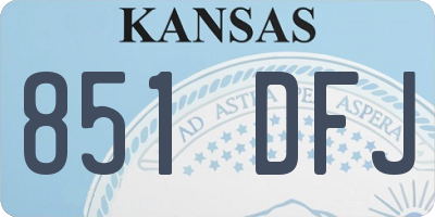 KS license plate 851DFJ