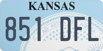 KS license plate 851DFL