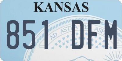 KS license plate 851DFM