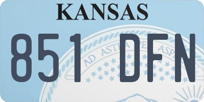 KS license plate 851DFN