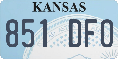 KS license plate 851DFO