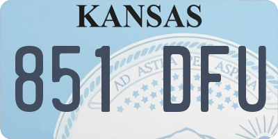 KS license plate 851DFU