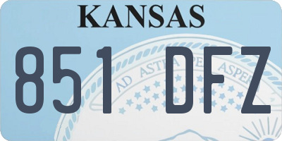 KS license plate 851DFZ