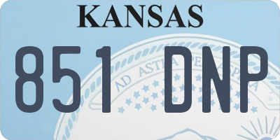 KS license plate 851DNP