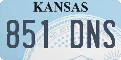 KS license plate 851DNS