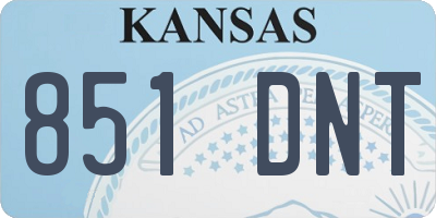 KS license plate 851DNT
