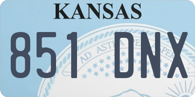 KS license plate 851DNX