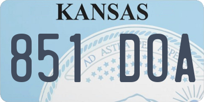 KS license plate 851DOA