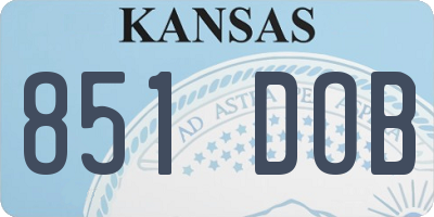KS license plate 851DOB