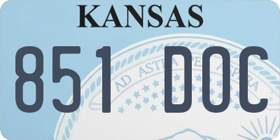 KS license plate 851DOC