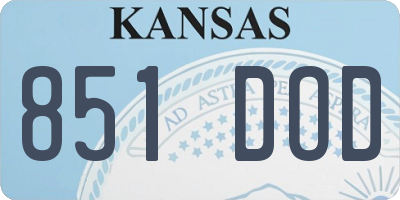 KS license plate 851DOD
