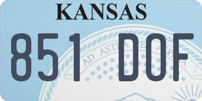 KS license plate 851DOF