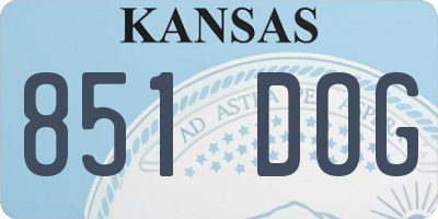 KS license plate 851DOG