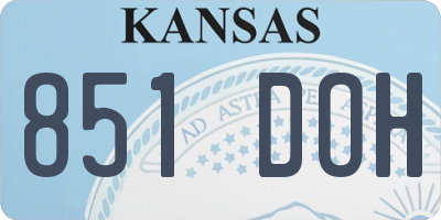 KS license plate 851DOH