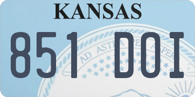KS license plate 851DOI