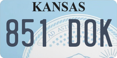 KS license plate 851DOK