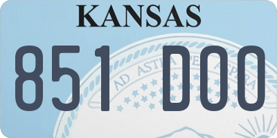 KS license plate 851DOO
