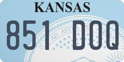 KS license plate 851DOQ