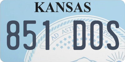 KS license plate 851DOS