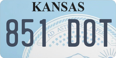 KS license plate 851DOT