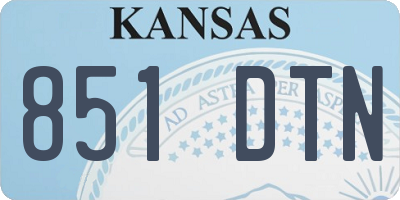 KS license plate 851DTN