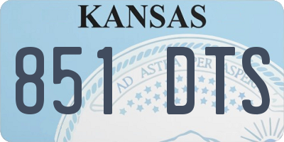 KS license plate 851DTS