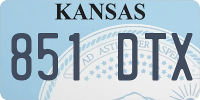 KS license plate 851DTX