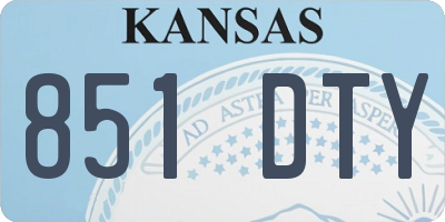 KS license plate 851DTY