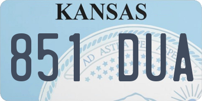KS license plate 851DUA