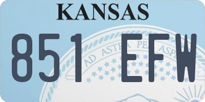 KS license plate 851EFW