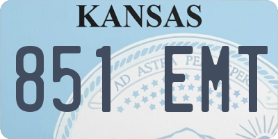 KS license plate 851EMT