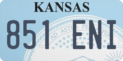 KS license plate 851ENI