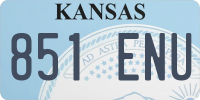 KS license plate 851ENU