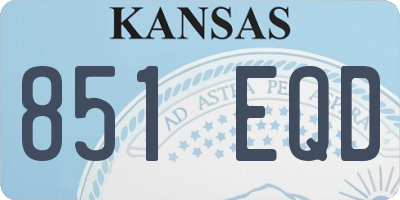 KS license plate 851EQD