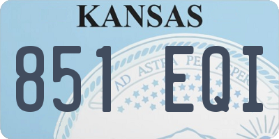 KS license plate 851EQI
