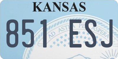 KS license plate 851ESJ