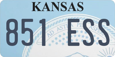 KS license plate 851ESS