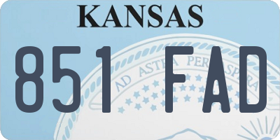 KS license plate 851FAD