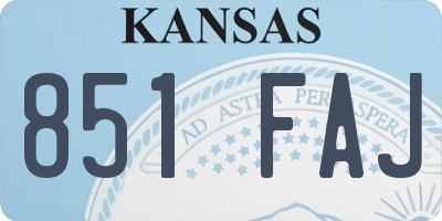 KS license plate 851FAJ