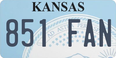 KS license plate 851FAN
