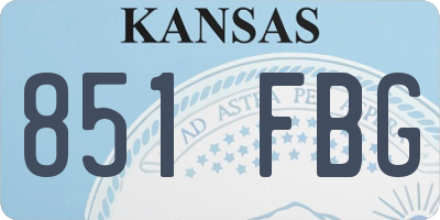 KS license plate 851FBG