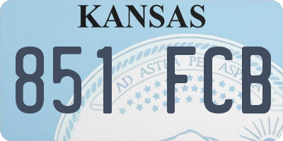 KS license plate 851FCB