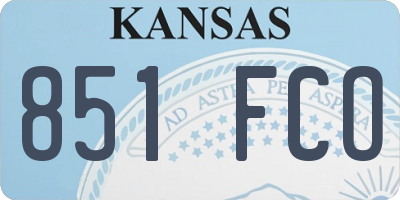 KS license plate 851FCO