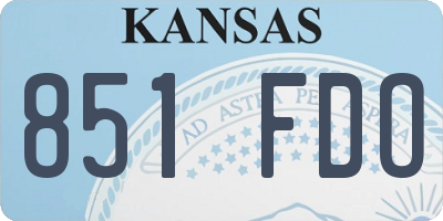KS license plate 851FDO