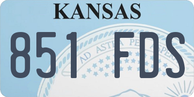 KS license plate 851FDS